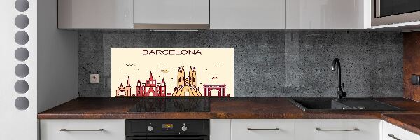 Cooker splashback The inscription Barcelona