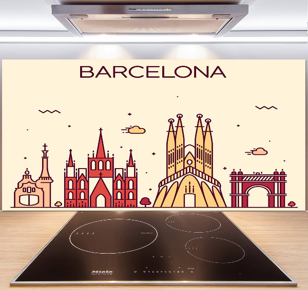 Cooker splashback The inscription Barcelona