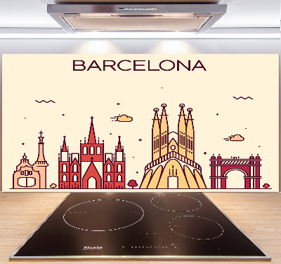 Cooker splashback The inscription Barcelona