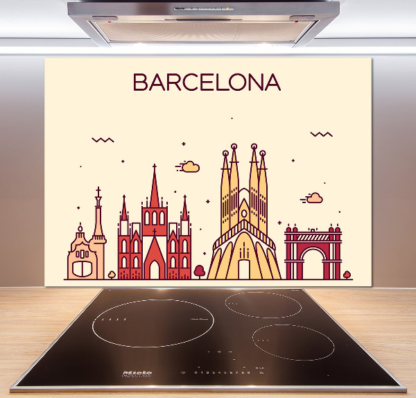 Cooker splashback The inscription Barcelona