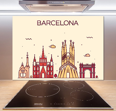 Cooker splashback The inscription Barcelona