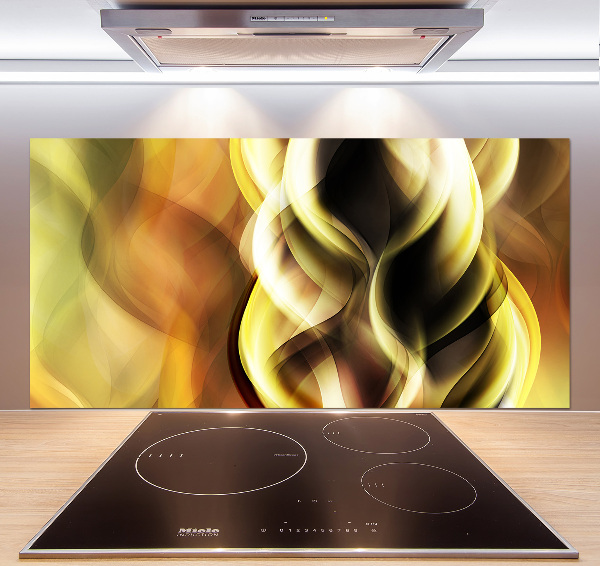 Cooker splashback Golden light