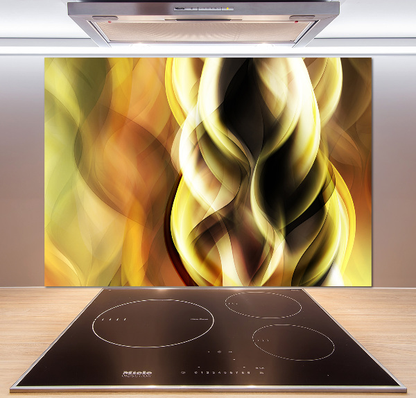 Cooker splashback Golden light