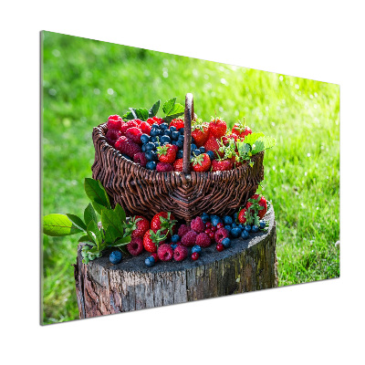 Cooker splashback Forest fruit basket