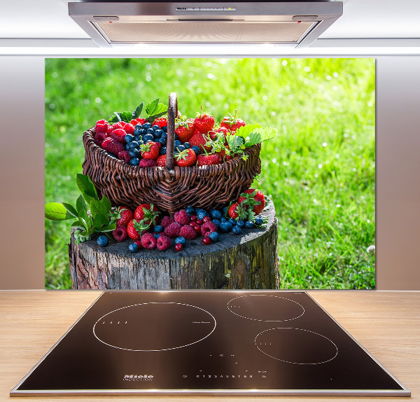 Cooker splashback Forest fruit basket