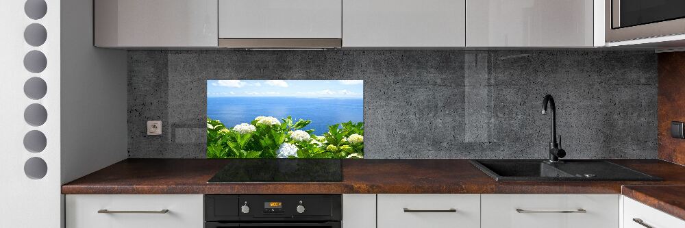 Cooker splashback Flowers by the sea