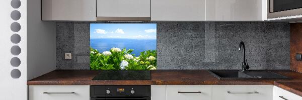 Cooker splashback Flowers by the sea