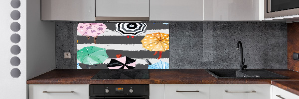 Cooker splashback Colorful umbrellas