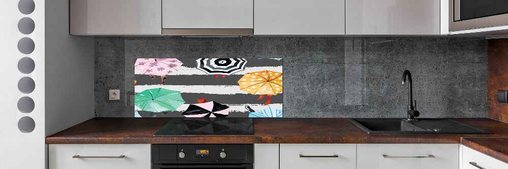 Cooker splashback Colorful umbrellas