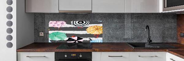 Cooker splashback Colorful umbrellas