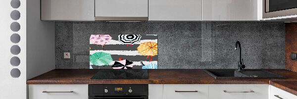 Cooker splashback Colorful umbrellas