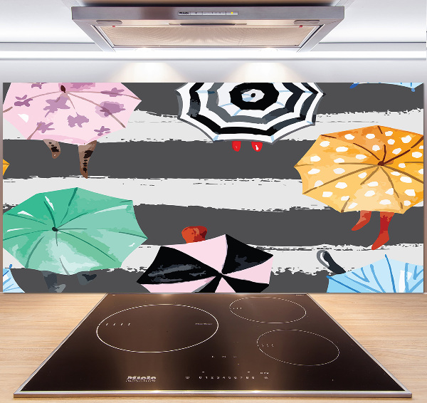 Cooker splashback Colorful umbrellas