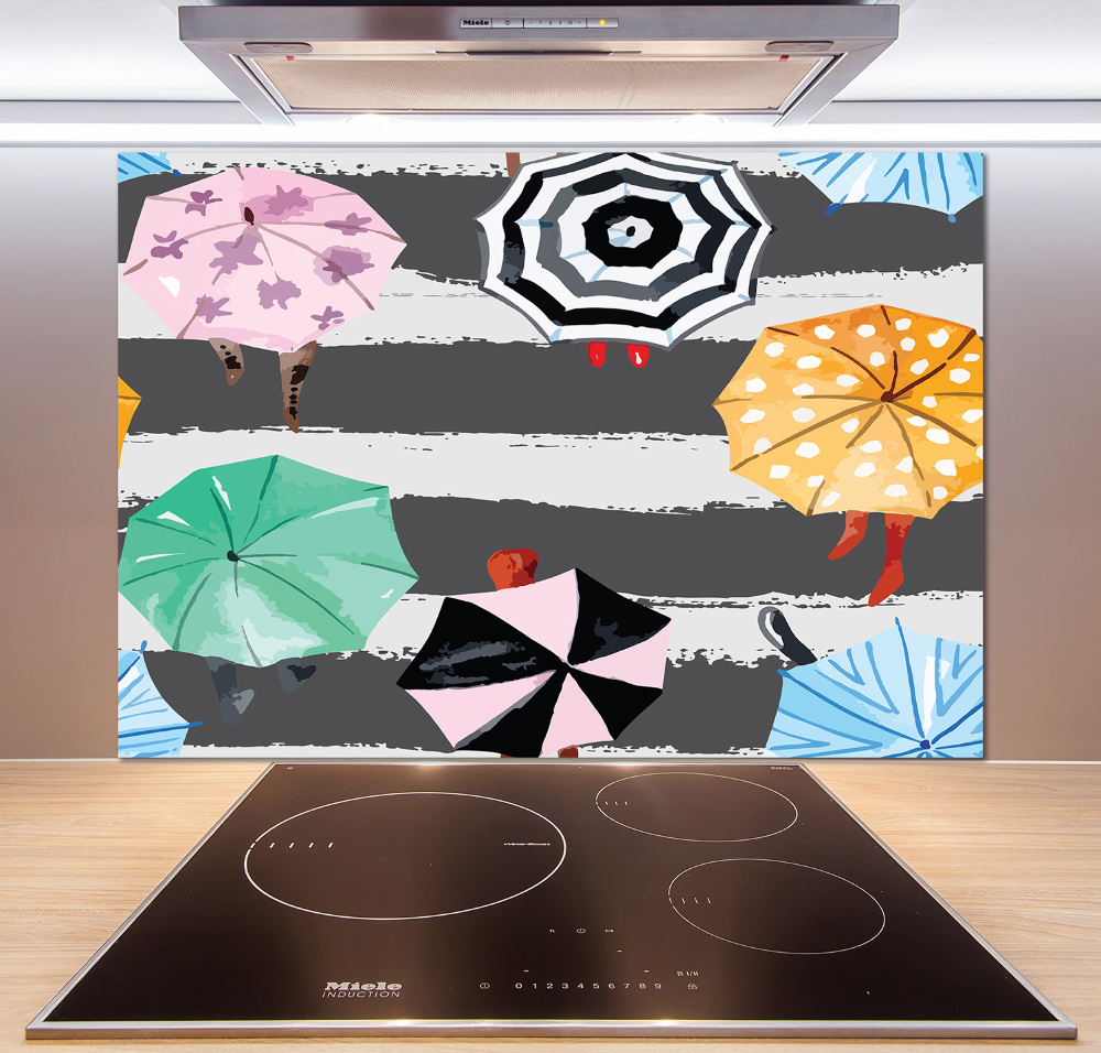 Cooker splashback Colorful umbrellas