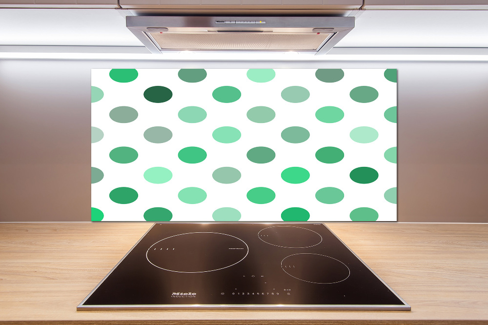 Cooker splashback Green dots