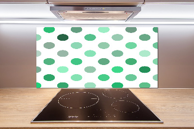 Cooker splashback Green dots