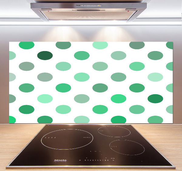 Cooker splashback Green dots