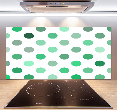 Cooker splashback Green dots