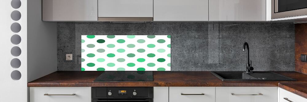 Cooker splashback Green dots