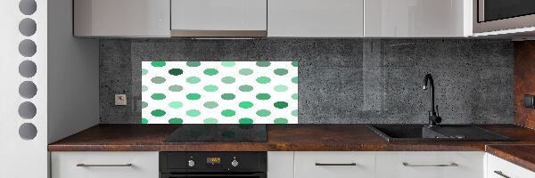 Cooker splashback Green dots