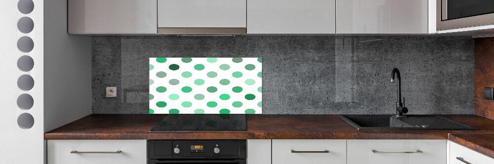 Cooker splashback Green dots