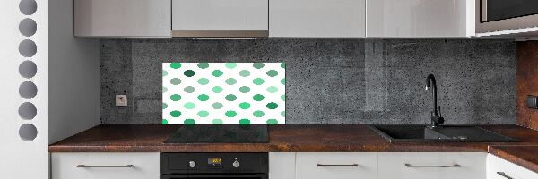 Cooker splashback Green dots