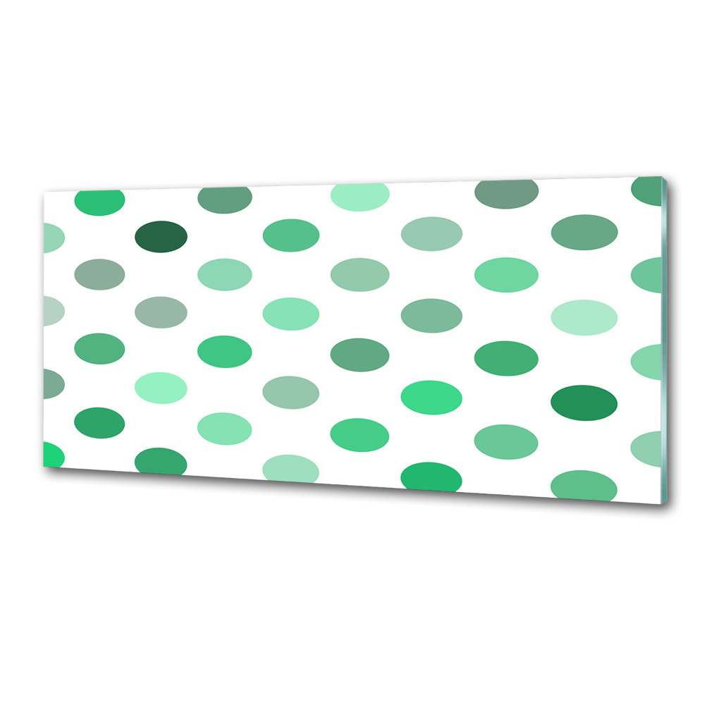 Cooker splashback Green dots