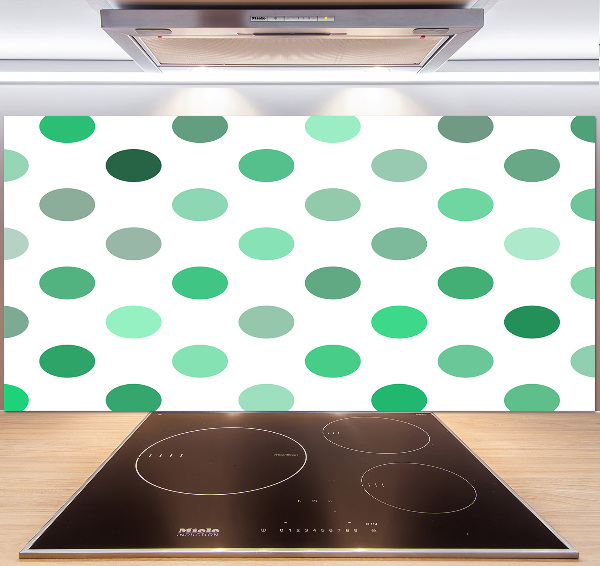 Cooker splashback Green dots