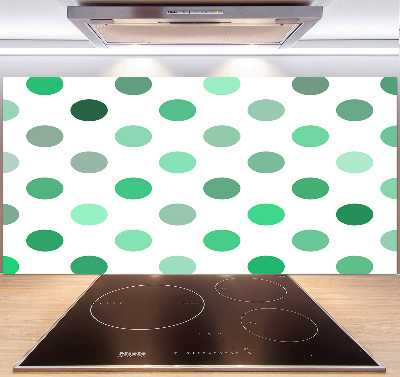 Cooker splashback Green dots