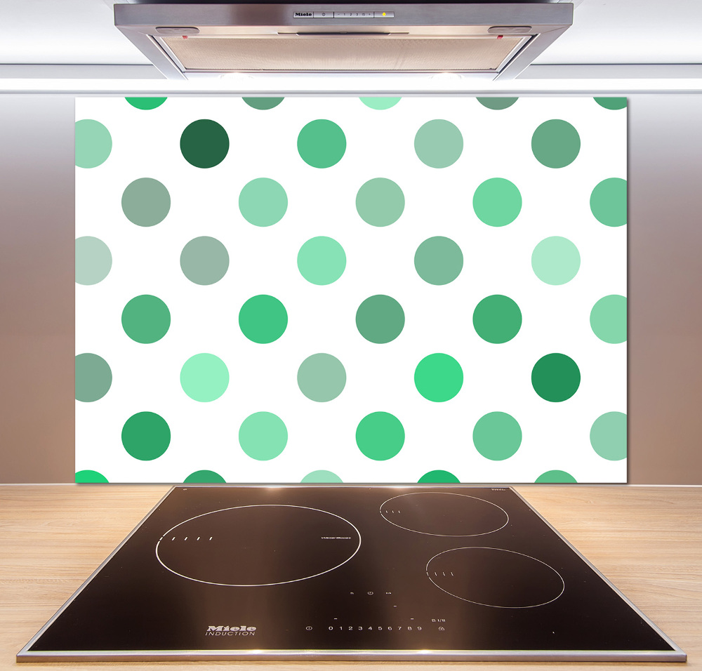 Cooker splashback Green dots