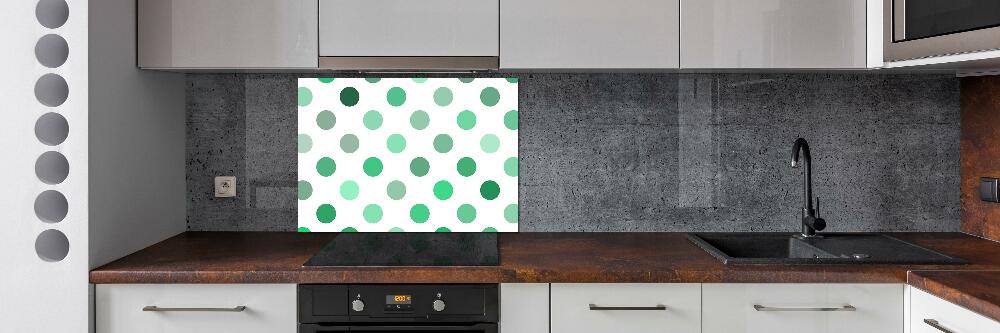 Cooker splashback Green dots