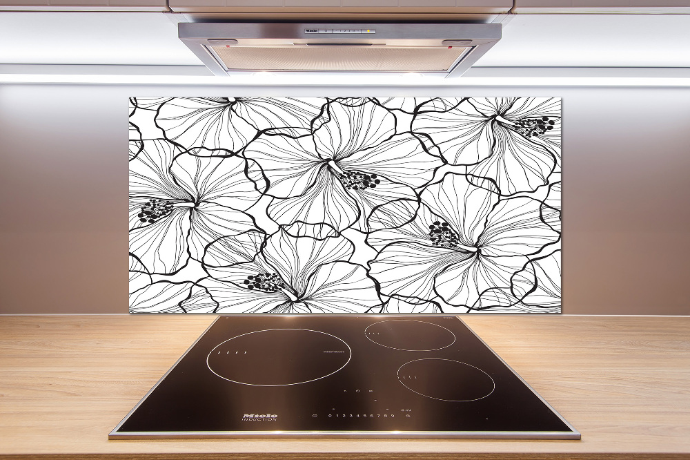 Cooker splashback Hawaiian flowers