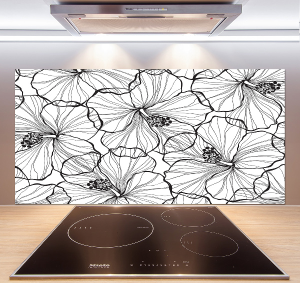 Cooker splashback Hawaiian flowers