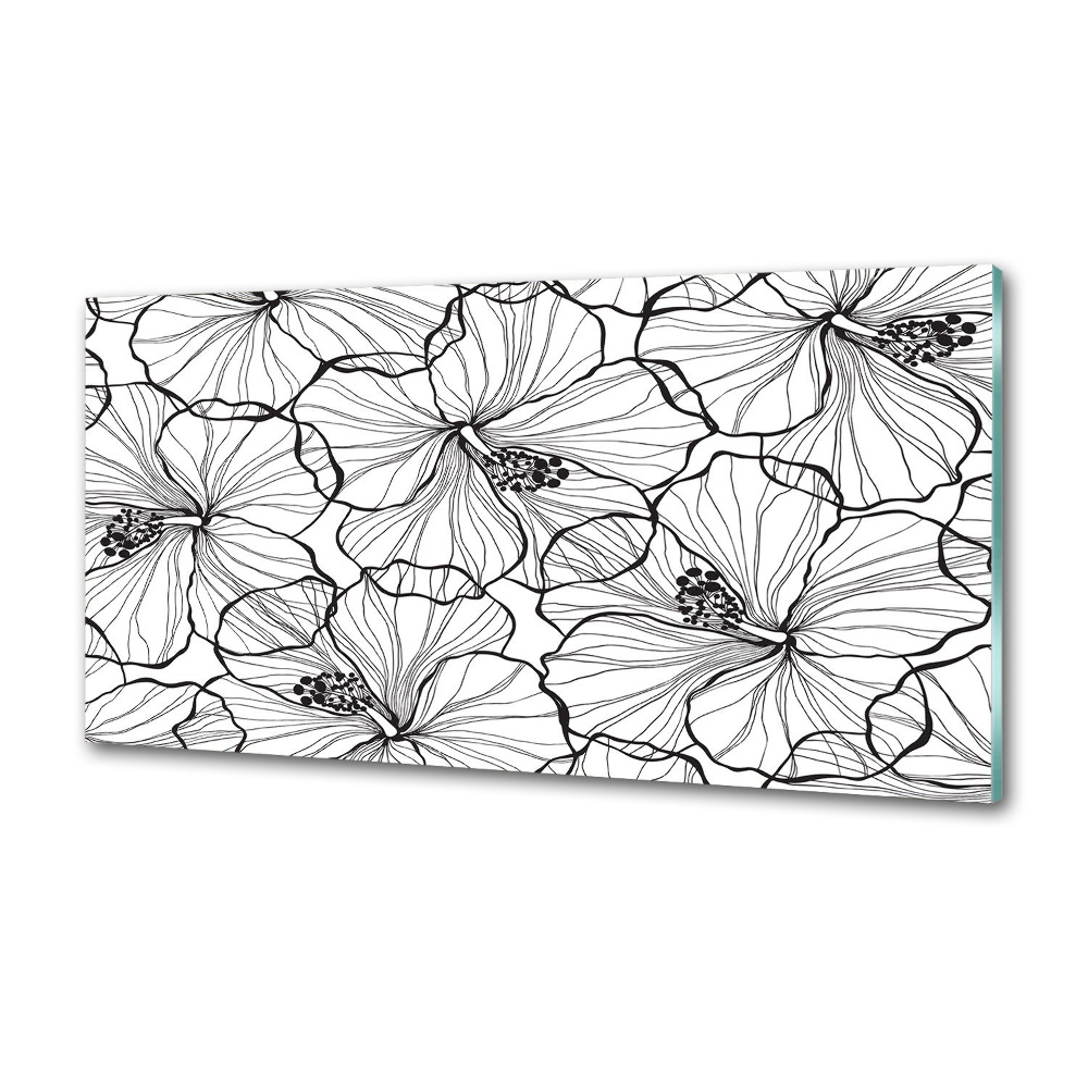 Cooker splashback Hawaiian flowers