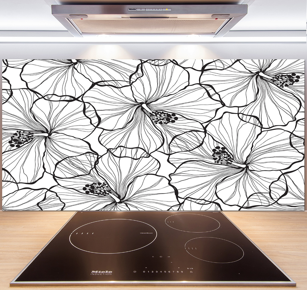 Cooker splashback Hawaiian flowers