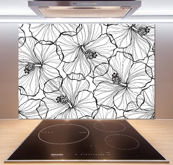 Cooker splashback Hawaiian flowers