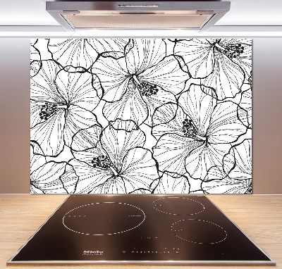 Cooker splashback Hawaiian flowers