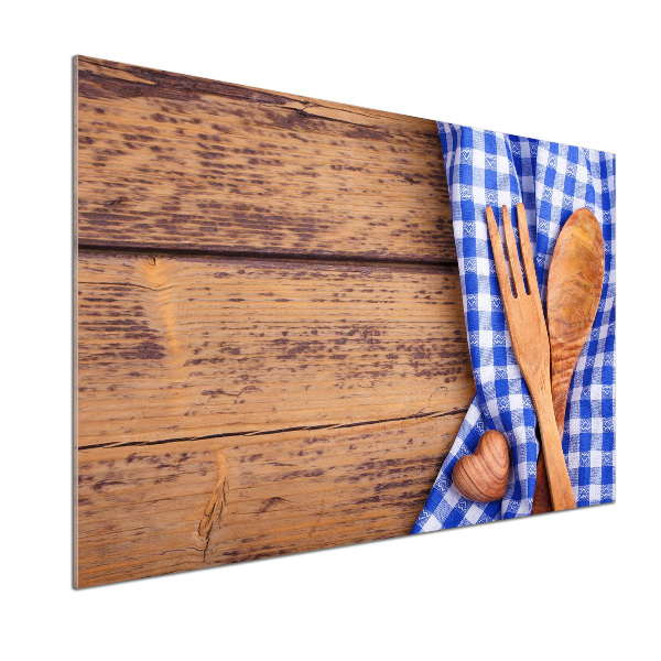 Glass splashback Wooden cutlery