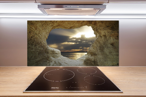 Cooker splashback Coastal cave