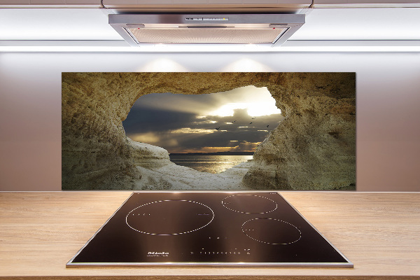 Cooker splashback Coastal cave