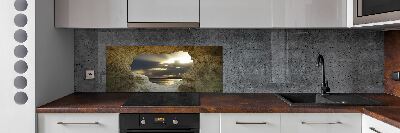 Cooker splashback Coastal cave