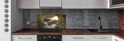 Cooker splashback Coastal cave