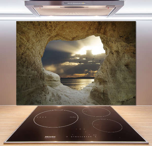 Cooker splashback Coastal cave