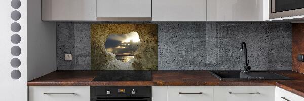 Cooker splashback Coastal cave