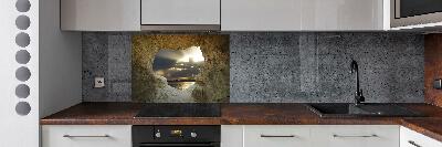 Cooker splashback Coastal cave