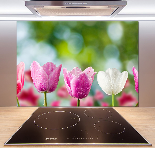 Kitchen splashback Tulips