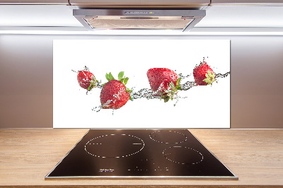 Cooker splashback Strawberries and water