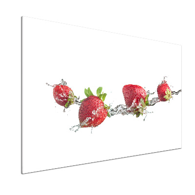 Cooker splashback Strawberries and water