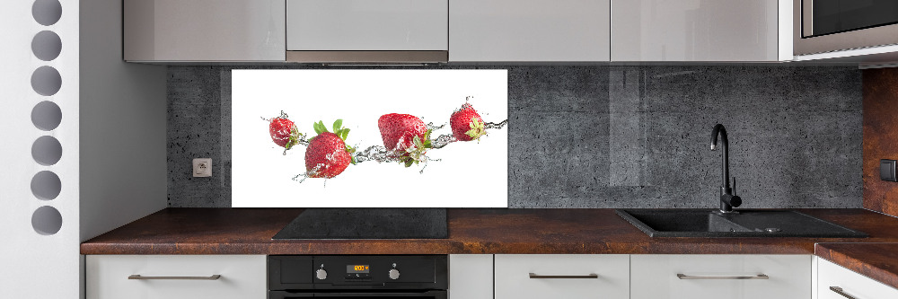 Cooker splashback Strawberries and water