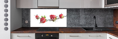 Cooker splashback Strawberries and water