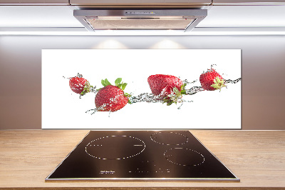 Cooker splashback Strawberries and water